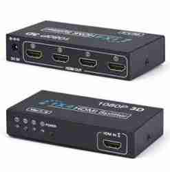 1X4 Full HD HDMI Splitter 4 Port Hub Repeater Amplifier v1.4 3D 1080p 1 in 4 out