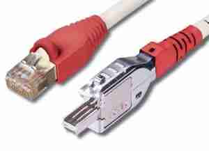 Siemon TERA 4PR TO MC6, Cat7 ,SHLD,1M,T568B,IVY JKT,WHT BOOT,CM/LSOH  Patch cord T4A-S01M-B02L