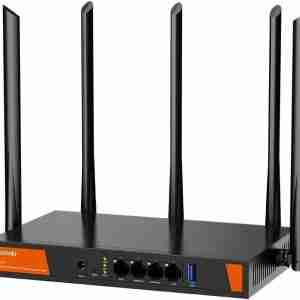Tenda W30E AX3000 router angled view